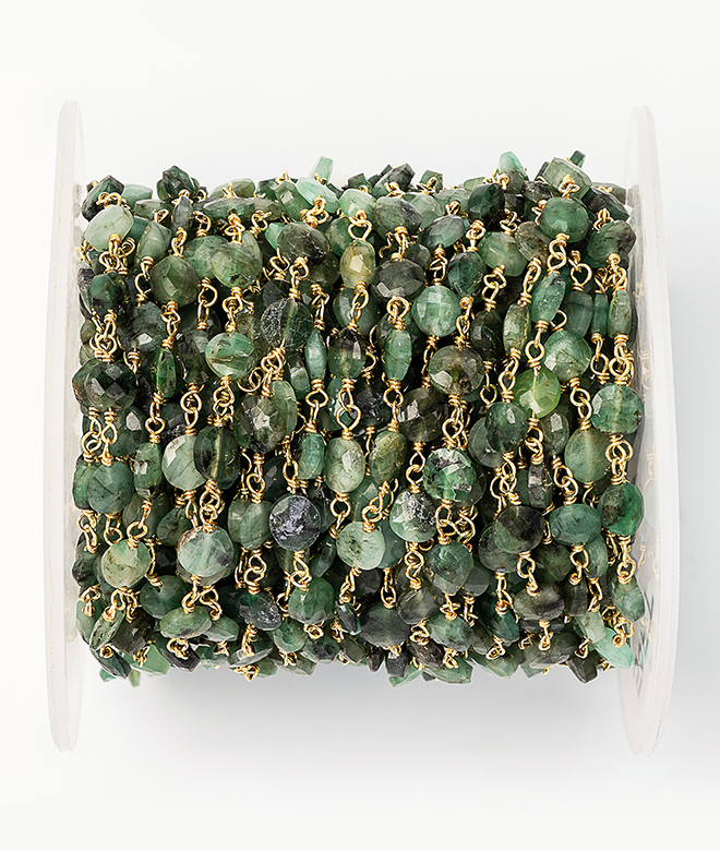 Raw Emerald beads